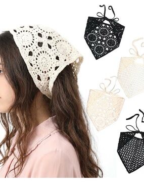 4 Crochet Lace Headscarf’s